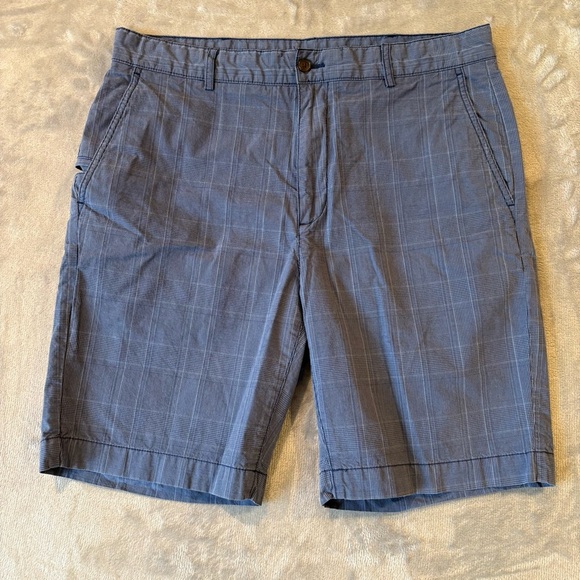 Daniel Cremieux Plaid Blue Flat Front Shorts Mn’s 34 - Picture 1 of 11